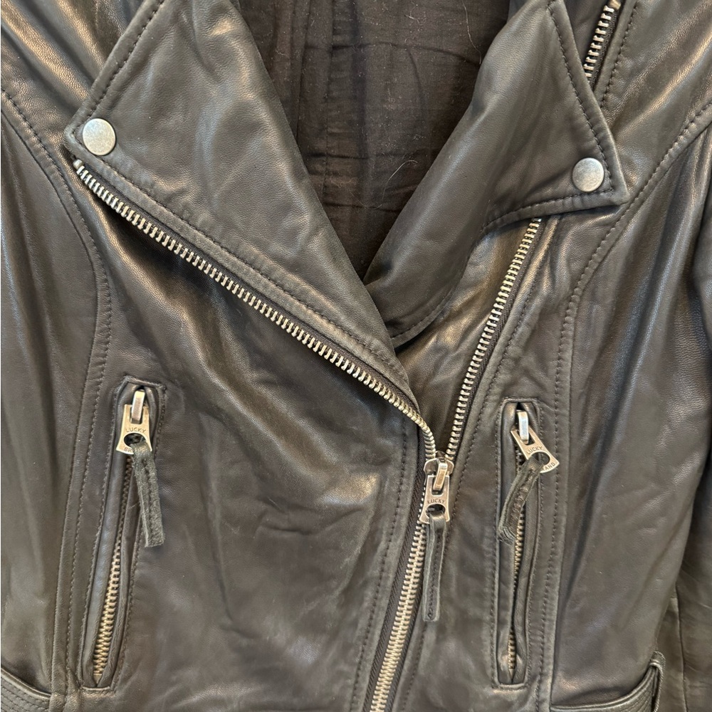 Lucky Brand Black Leather timeless jacket - Picture 14 of 16